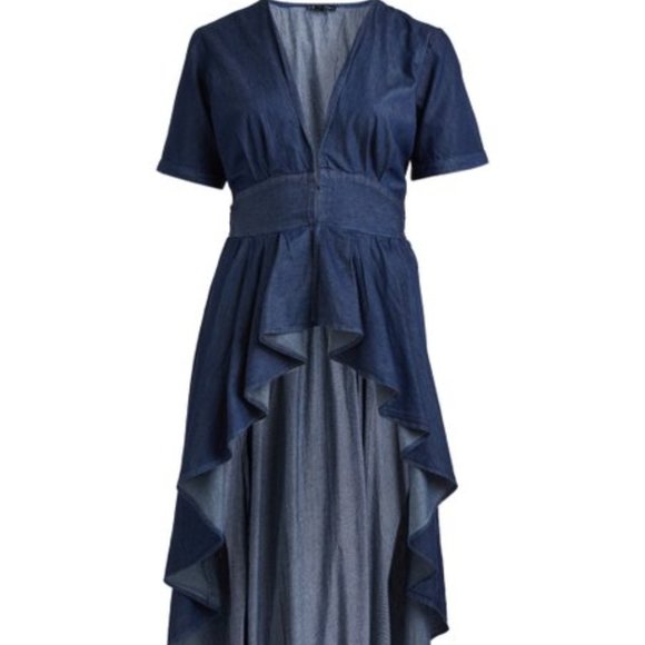 Ashley Stewart Dresses & Skirts - Draped Hi-Low Denim